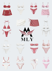 Nouvelle arrivée Halter Sexy Triangle Deux pièces Bikini Set Spandex/Nylon Beachwear avec motif imprimé pour les femmes - Product Image 5