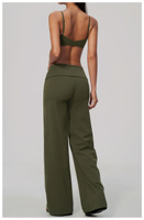 Pantalon de yoga évasé, soutien-gorge de sport blanc, pantalon droit, leggings taille haute, vêtements de sport personnalisés pour femmes