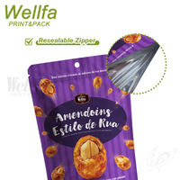 Op maat gemaakte logo food grade plastic zakken notenverpakking zak hersluitbare ritssluiting staande pouch pinda cashew gedroogd fruit amandel doypack