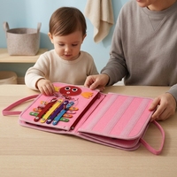 Livre d'activités personnalisable en tissu doux, livre silencieux en feutre, livre Montessori pour bébés, apprentissage précoce, livre sensoriel avec autocollants magiques, jouets pour enfants, tout-petits