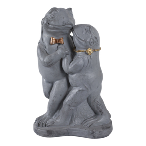 Statua di Rana in Resina, Decorazione da Giardino con Design Texturizzato, Ornamento Contemporaneo per Esterni - Product Image 1