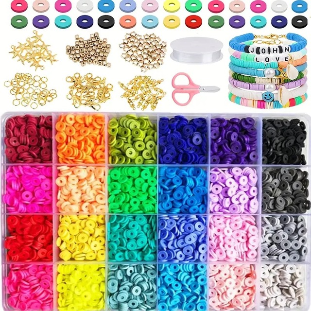 5000Pcs Soft Ceramic Bead Bracelet DIY Accessories Set Loose Bead Material for Fashion Beading Supplies