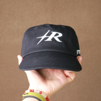 Casquette de baseball à visière courte en pur coton, 5 panneaux, bouton métallique réglable, broderie plate personnalisée avec lettres
