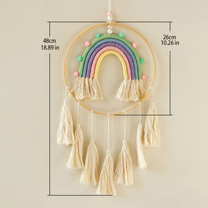 <span class=keywords><strong>Arcobaleno</strong></span> Macrame arazzo appeso a parete arredamento bohémien moderno enorme acchiappasogni nappa tessuta acchiappasogni decorazioni per la casa - Product Image 6