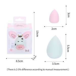 LMLTOP 3 pièces Éponges de maquillage en forme de vache pour fond de teint Marque privée Éponge de maquillage en forme de goutte d'eau Ensemble d'éponges de maquillage mignonnes Blender Beauté A80212 - Product Image 2