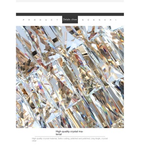 Custom Small Modern Luxury Nordic Stainless Steel Iron Square Crystal Chandelier LED <b>for</b> Hotel Living Room Pendant Ceiling <b>Light</b> - Product Image 3