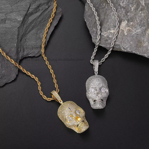 Pendentif, Collier Hip Hop en Cuivre Incrusté de Zircon, Collier Pendentif Diable Personnalisé pour Halloween - Product Image 2