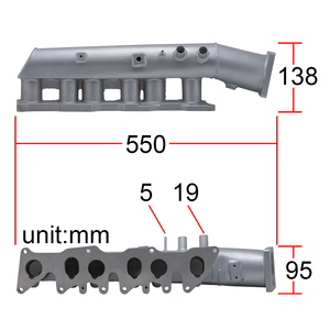Colector de admisión Turbo VW <span class=keywords><strong>VR6</strong></span> 2,8 y 2.9L-Construcción de aluminio duradero Acabado plateado 1 año de garantía - Product Image 6