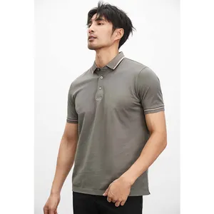 Hot-selling wholesale mens formal business polo shirts providing comfortable pure cotton leisure wear in solid colors