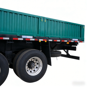 Semi-remorque <span class=keywords><strong>benne</strong></span> à ridelles en acier robuste à 3 essieux pour le transport de marchandises en vrac, capacité de charge de 60-70 tonnes, approvisionnement direct usine - Product Image 2