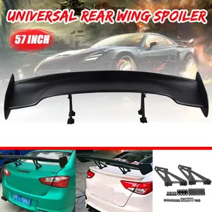 Alerón Trasero Universal de 57 Pulgadas (145 cm) para Autos Deportivos de Carreras, Alerón de Aluminio Negro GT de Doble Fila para VW y BMW - Product Image 1