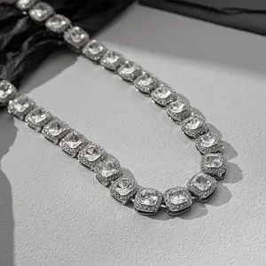 European And American Hip Hop Niche Cuban Necklace Men And Women Full Diamond Jewelry Collarbone Chain Accessories Wholesale