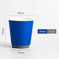 Gobelet en papier kraft compostable et réutilisable à double paroi, enduit de PE, anti-fuite, pour cappuccino et flat white, prix usine, OEM disponible