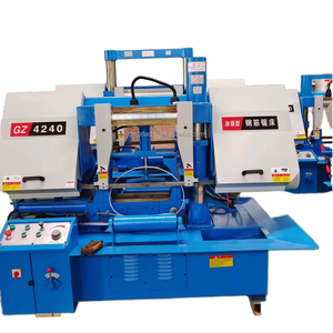 Haute précision GB4240 <span class=keywords><strong>petite</strong></span> découpeuse de barre métallique <span class=keywords><strong>scie</strong></span> à ruban horizontale semi-automatique à Double colonne méthode de Tension mécanique - Product Image 1