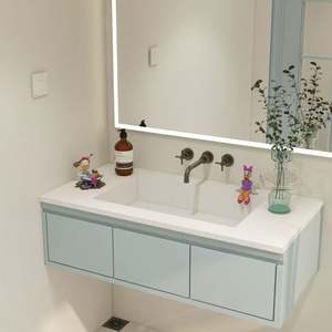 YALIG New Design Wall Hung Plywood Single Sink <b>Bathroom</b> Vanities <b>Cabinet</b> for Hotel Projects - Product Image 3