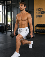 Celana Pendek Atletik 2 in 1 Pria dengan Logo Custom, Cepat Kering, untuk Gym, Lari, Ringan, Latihan, Fitness, dengan Kantong Resleting OEM