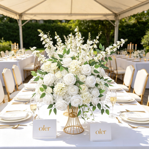 Composizione Floreale per Matrimoni <span class=keywords><strong>e</strong></span> San Valentino, Sfera di Fiori Artificiali in Seta Bianca <span class=keywords><strong>e</strong></span> Verde, Produzione Diretta - Product Image 6