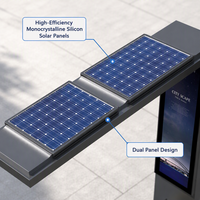 Banc solaire intelligent étanche IP65 avec éclairage LED et station de recharge pour téléphone portable pour ville intelligente