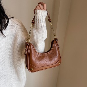 Sac à bandoulière tendance pour femme, style rétro chic français, polyvalent, avec chaîne, fermeture éclair, doublure en polyester - Product Image 1