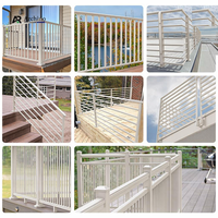 Rampe de balcon et d'escalier extérieure en alliage d'aluminium blanc, design contemporain de luxe, avec installation DIY pour maison moderne