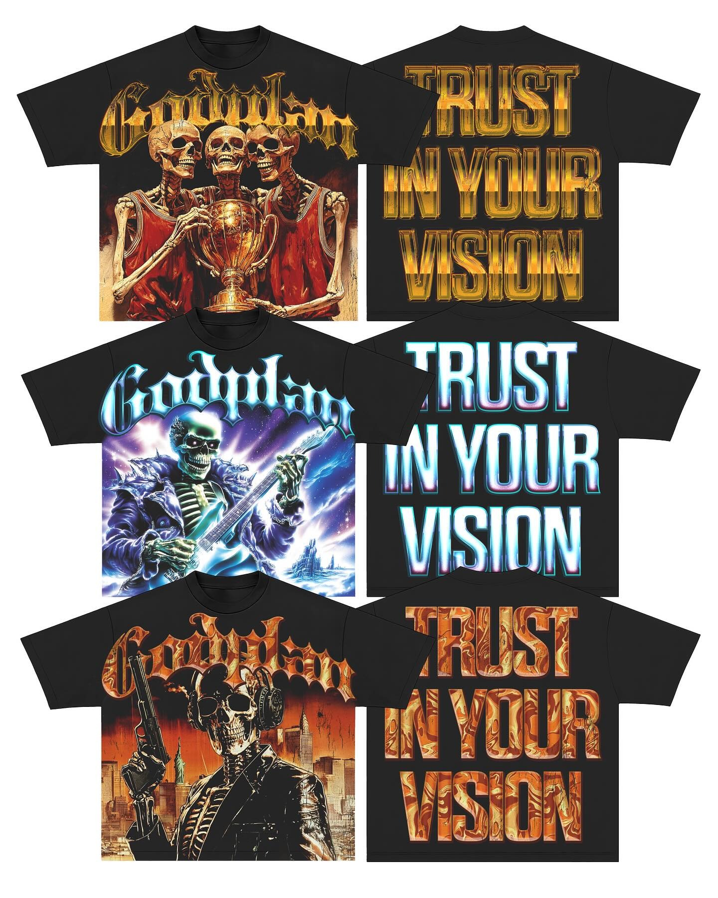 Black Sublimation Graphic T-shirts for Men