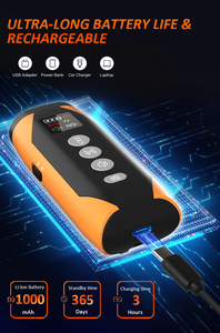 Disuasorio ultrasónico de ladridos de perros 2025, multisonido y linterna, sensor dual, interruptor de 3 velocidades, carga tipo C, uso en exteriores - Product Image 3