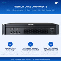 HKNC HK-A2905 Profesyonel Güç Amplifikatörü 4*900W Dört Kanallı H+ Sınıfı Geniş Voltaj 170-250VAC AC Konser Konferans KTV