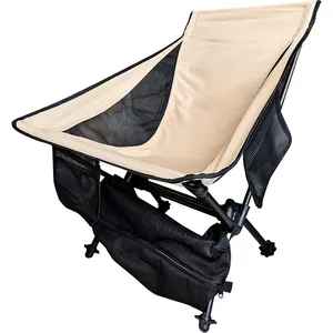 Silla plegable de ocio al aire libre, silla portátil ultraligera para acampar, pesca, Picnic, silla de playa de siesta de grano de madera de aluminio