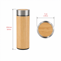 Stok Gudang USA Grosir Botol Infuser Teh Bambu 16oz dengan Inti Baja Vakum untuk Retret Perusahaan, Cocok untuk Ukiran Laser