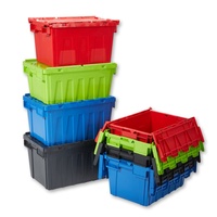 Conteneur en plastique PP avec couvercle attaché TSS-TBX, écologique, coloré, empilable, emboîtable, épaisseur 2,5 mm, boîtes logistiques pour l'épicerie