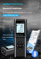 Professionnel 3 en 1 Laser Mètre Laser Distance Rechargeable Noir 60M Haute Précision Mesure Numérique Portable De Poche