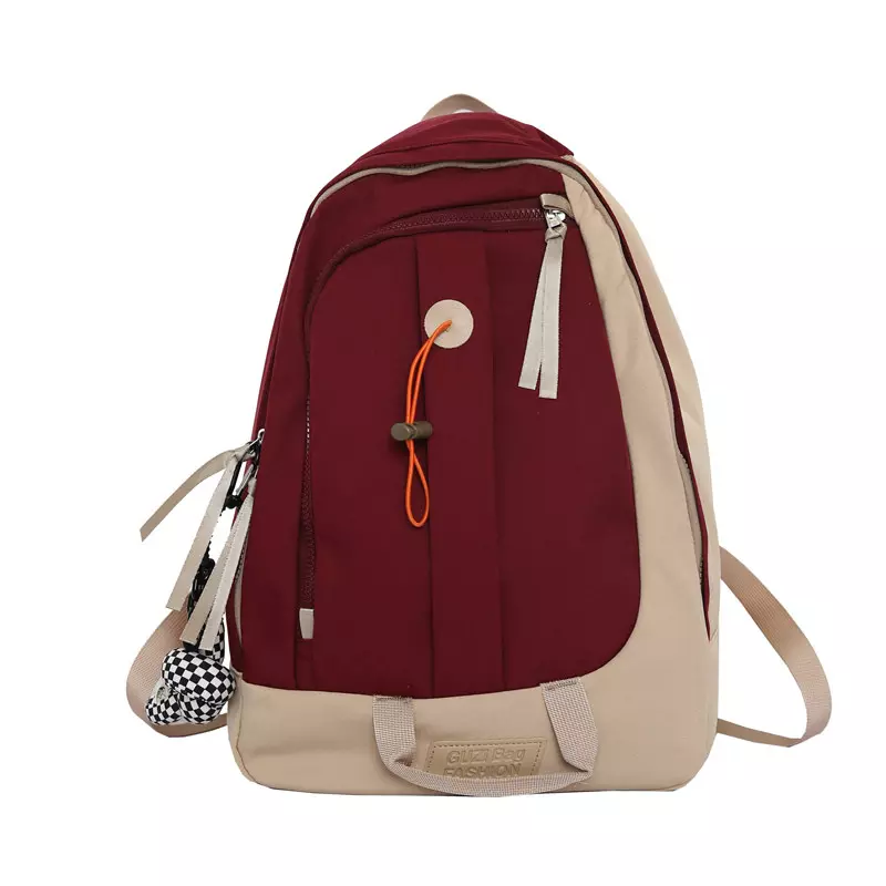 Рюкзак для старшей школы, модная вместительная однотонная сумка на молнии, дорожный удобный водонепроницаемый ранец