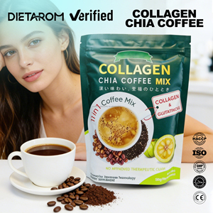 Cà phê làm đẹp da, giảm cân, bổ sung collagen halal tức thì, chiết xuất từ hạt chia đen, <span class=keywords><strong>glutathione</strong></span>, quả mâm xôi vàng và thảo dược. - Product Image 1