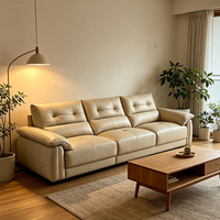 Meubles d'intérieur de luxe modernes, meubles de salon, canapé en cuir sur mesure à trois places