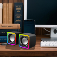 Altavoces con cable para computadora T-WOLF S6, altavoces pequeños con cable para computadora portátil, mini altavoces para juegos con bajos, altavoces portátiles RGB para estudio, altavoces de escritorio para PC gamer.