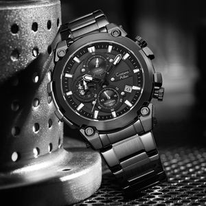 Montre Homme Cristiano Aillen, Mode Moderne, Quartz, Acier Inoxydable, Étanche 3ATM, Lumineuse, Multifonctionnelle, Six Aiguilles, Affaires - Product Image 5