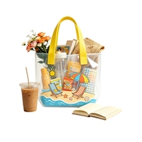Sac fourre-tout en PVC plastique pour la vente au détail, logo personnalisé, sac fourre-tout transparent
