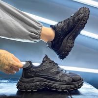 Chaussures de sécurité pour hommes à prix de gros, nouvelles baskets décontractées noires respirantes, résistantes à l'usure, antidérapantes et rehaussantes