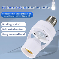 Douille de lampe E27 à détecteur de mouvement infrarouge, allumage/extinction automatique par détection humaine, pour passage domestique et garage