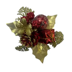 Senmasine pinecone mixed ornaments ball glitter christmas picks for Arrangements xmas Tree Party Wedding Vase Decorations