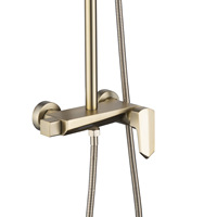 Ensemble de douche en laiton de haute qualité, froid et chaud, finition exposée, colonne de douche mélangeur en or brossé pour salle de bain