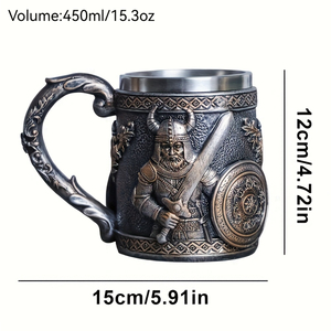 แก้วเบียร์<span class=keywords><strong>ส</strong></span>แต<span class=keywords><strong>น</strong></span>เลส Viking ขนาด 15.3 ออ<span class=keywords><strong>น</strong></span>ซ์ รุ่น WJA102 ลายเรซิ่<span class=keywords><strong>น</strong></span>ปลอดสารตะกั่ว ของที่ระลึกสำหรับการเดินทาง ของขวัญสำหรับวันหยุดในยุโรป - Product Image 2