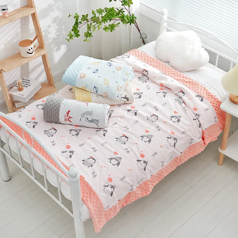 Factory wholesale baby quilts children's bedding high quality 100 cotton baby blanket quilt printing cartoon baby quilt cotton