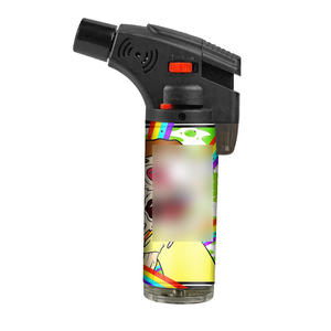 Vente en gros 2025, briquets à jet de cigarette en plastique coupe-vent rechargeables au butane avec logos personnalisés, pour cadeaux - Product Image 4