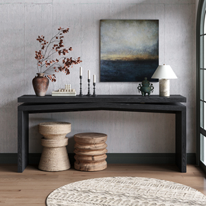 <b>Rustic</b> Solid <b>Wood</b> Veneer Console Table 65 Inch Long Farmhouse Entryway Sofa Table for Living Room Hallway Behind Couch - Product Image 1