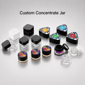 Barattolo in Vetro Nero Rotondo per Rosina UV con Coperchio a Prova <span class=keywords><strong>di</strong></span> Bambino, Contenitore per Estratti <span class=keywords><strong>di</strong></span> <span class=keywords><strong>Cera</strong></span> da 2g con Etichetta - Product Image 5