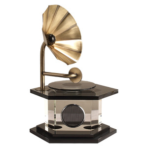 Ornement radio phonographe en cristal artificiel, style minimaliste, décoration pour salon et salle d'exposition - Product Image 5