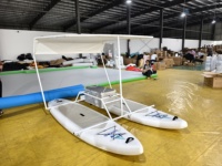 Catamaran gonflable en PVC le plus vendu, conception à double pédale pour les activités nautiques familiales et de pêche