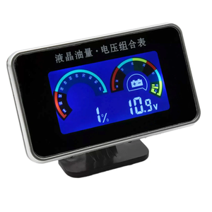 سيارة شاحنة رقمية LCD مقياس مستوى الوقود + مقياس فولت 2 في 1 متر إنذار مع 0-190ohm مستشعر مستوى الوقود السائل عداد السيارة 9-36V - Product Image 2