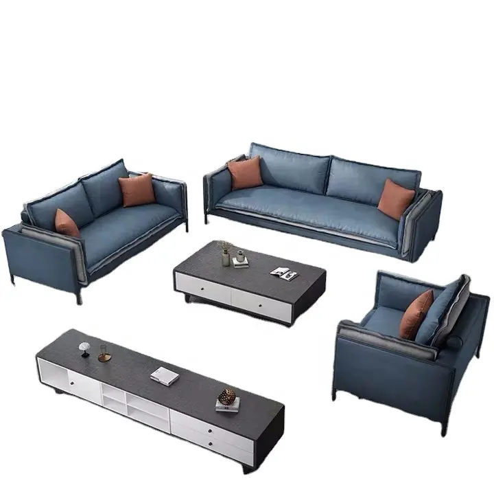 Italienisches Design hochwertige Heimmöbel Rezeption Wohnzimmer Pu-Leder Stoffsofa